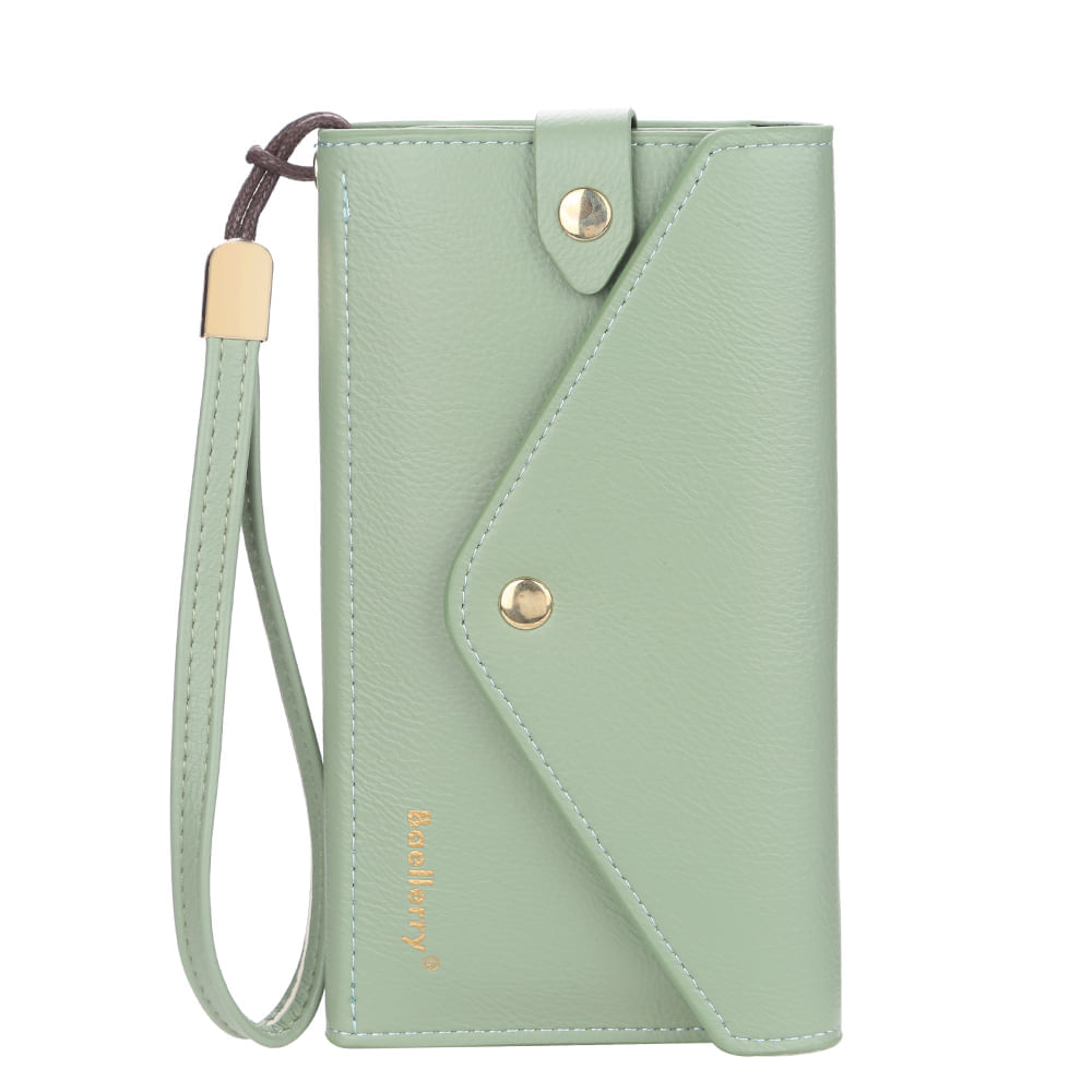 Billetera De Cuero Vegano N8616 Verde