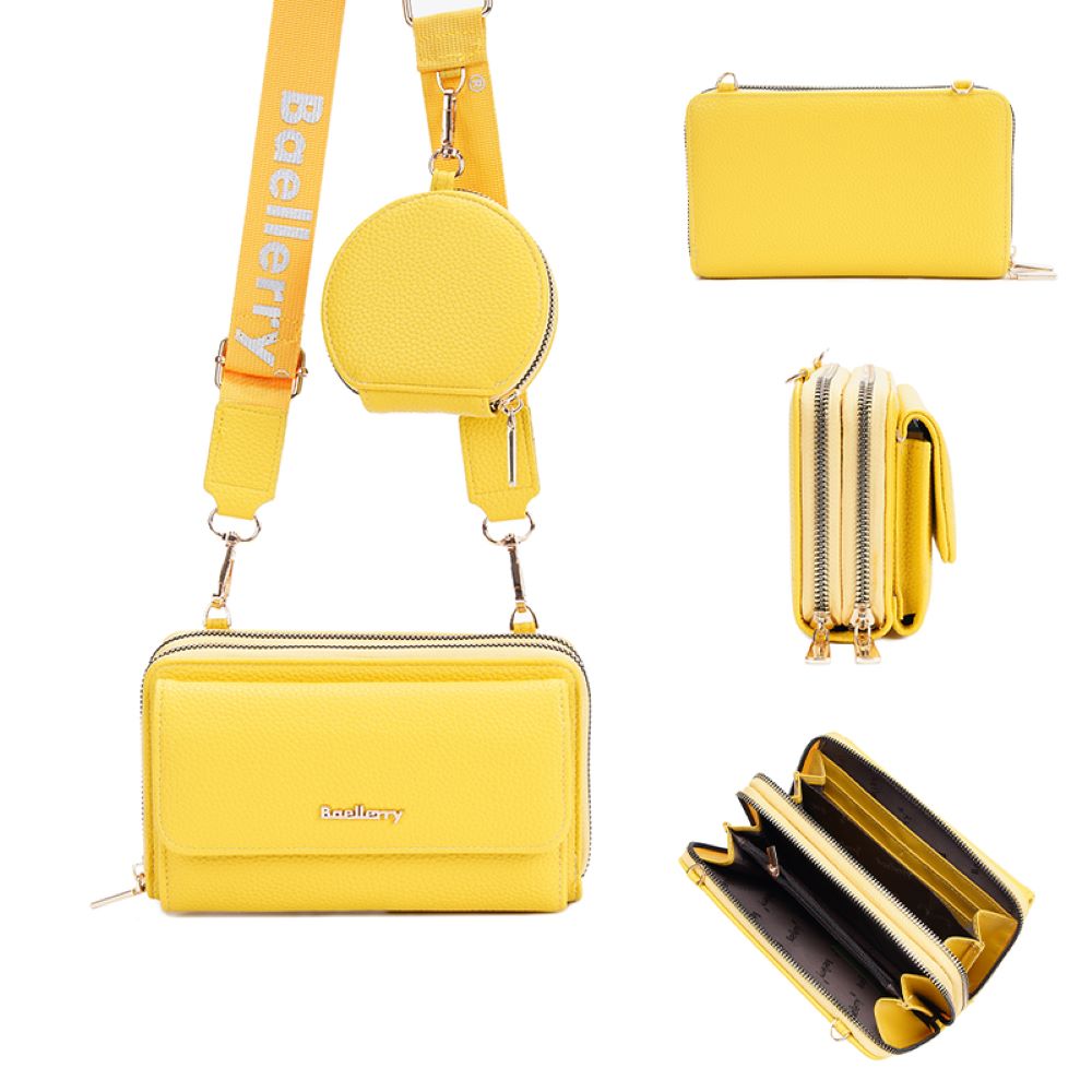 Bandolera De Cuero Vegano 1897 Amarilla