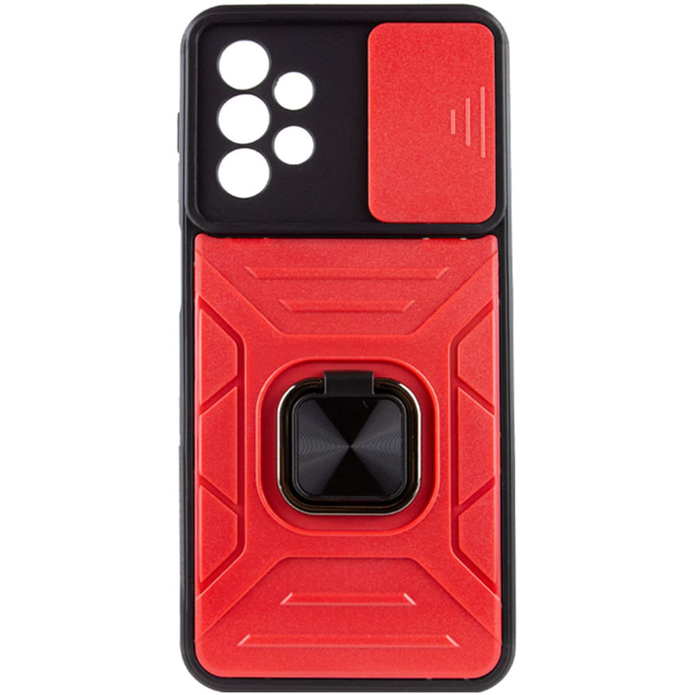 Funda Case de Samsung A32 4G Robot con Aro + protector de camara Rojo con Aro y Protector Resistente