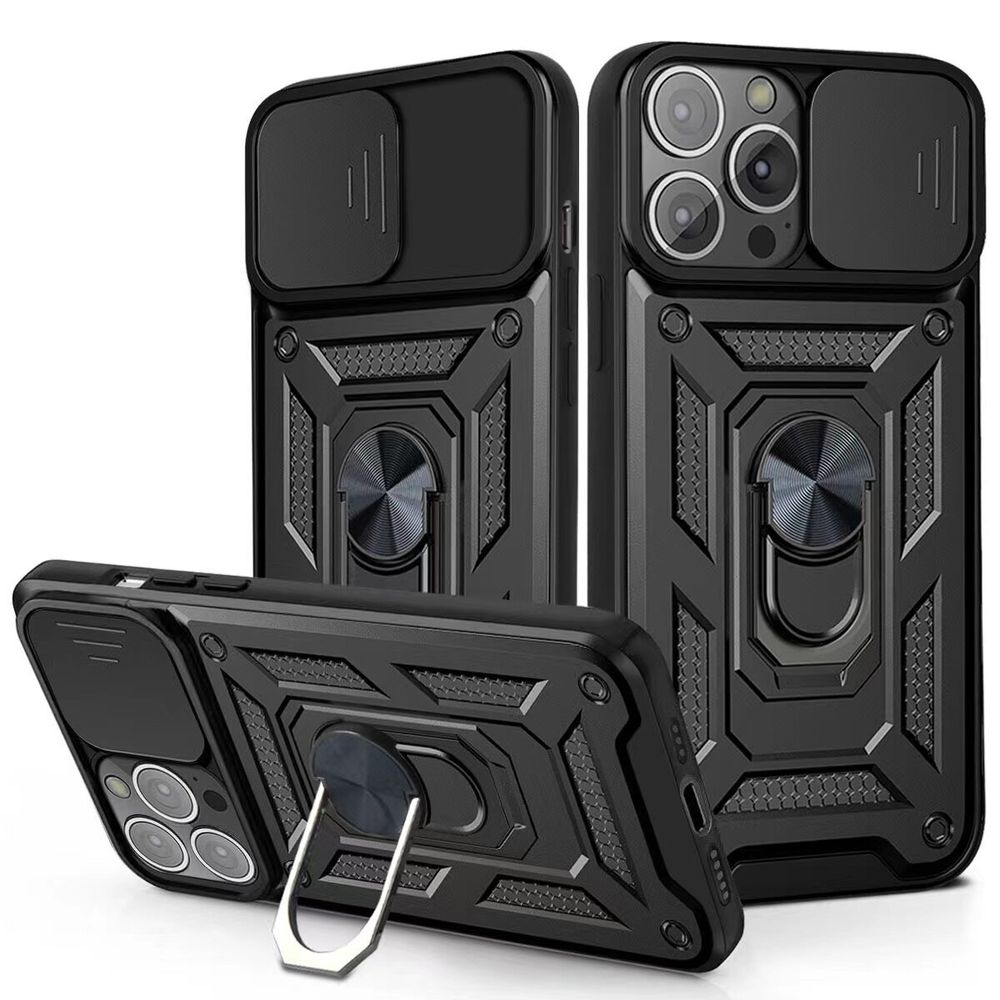 Funda para Motorola G7 Power con protector de camara Negro Resistente ante Caídas y Golpes