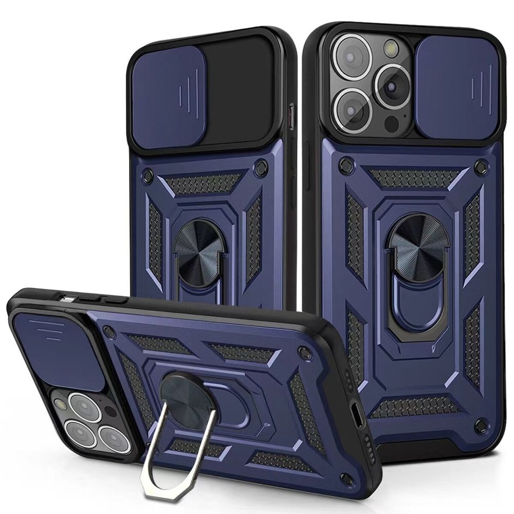 Funda para Motorola G7 Power con protector de camara Azul Resistente ante Caídas y Golpes