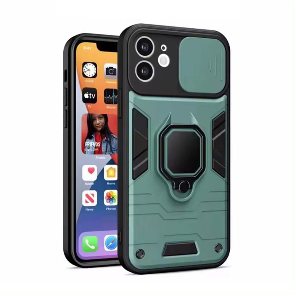 Funda para Samsung A02S New Robot Verde + Protector Cam Antishock Resistente a CAÍDAS Y GOLPES