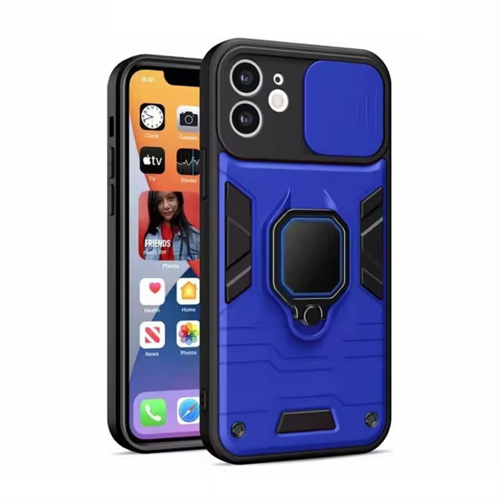 Funda para Xiaomi Redmi 12 S New Robot Azul + Protector Cam Antishock Resistente a CAÍDAS Y GOLPES