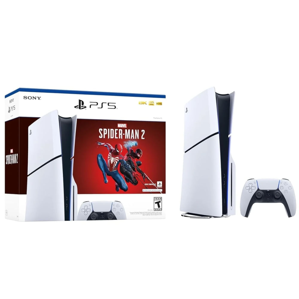 Consola Ps5 Slim 1tb Con Lector De Disco Color Blanco Marvel's Spider-Man 2 Bundle Versión Japón