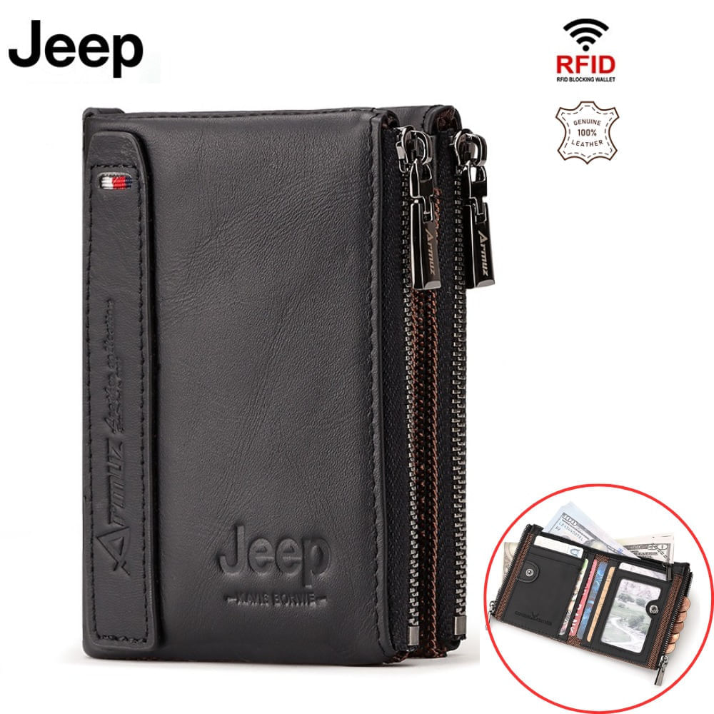 Billetera Jeep - Kavis de Cuero Vacuno KA03 Negra