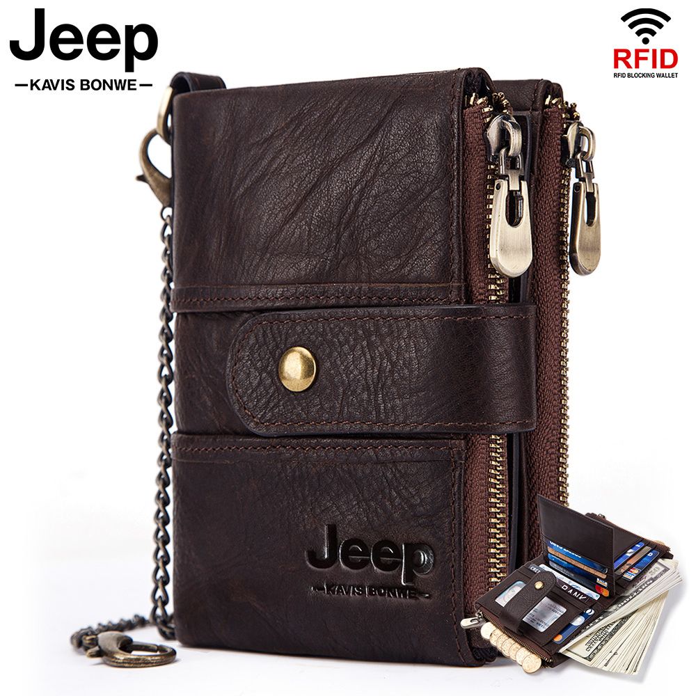 Billetera Jeep - Kavis de Cuero Vacuno BP804 CAFÉ