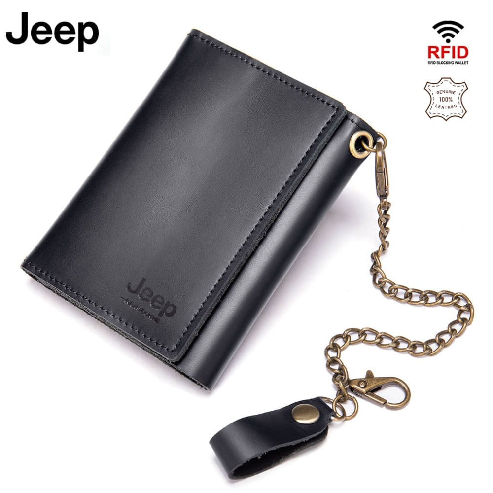 Billetera Jeep - Kavis de Cuero Vacuno 7338 Negra