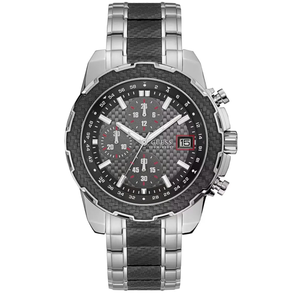 Reloj Guess U1046G1 para Hombre Fecha Cronómetro Acero Inoxidable Dial Gris