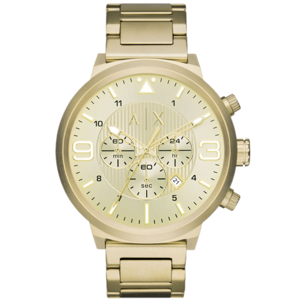 Reloj Armani Exchange ATLC AX1368 Fecha Cronómetro Acero Inoxidable Dorado