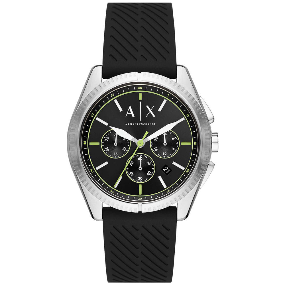 Reloj Armani Exchange Giacomo AX2853 Fecha Cronómetro Correa de Silicona Negro
