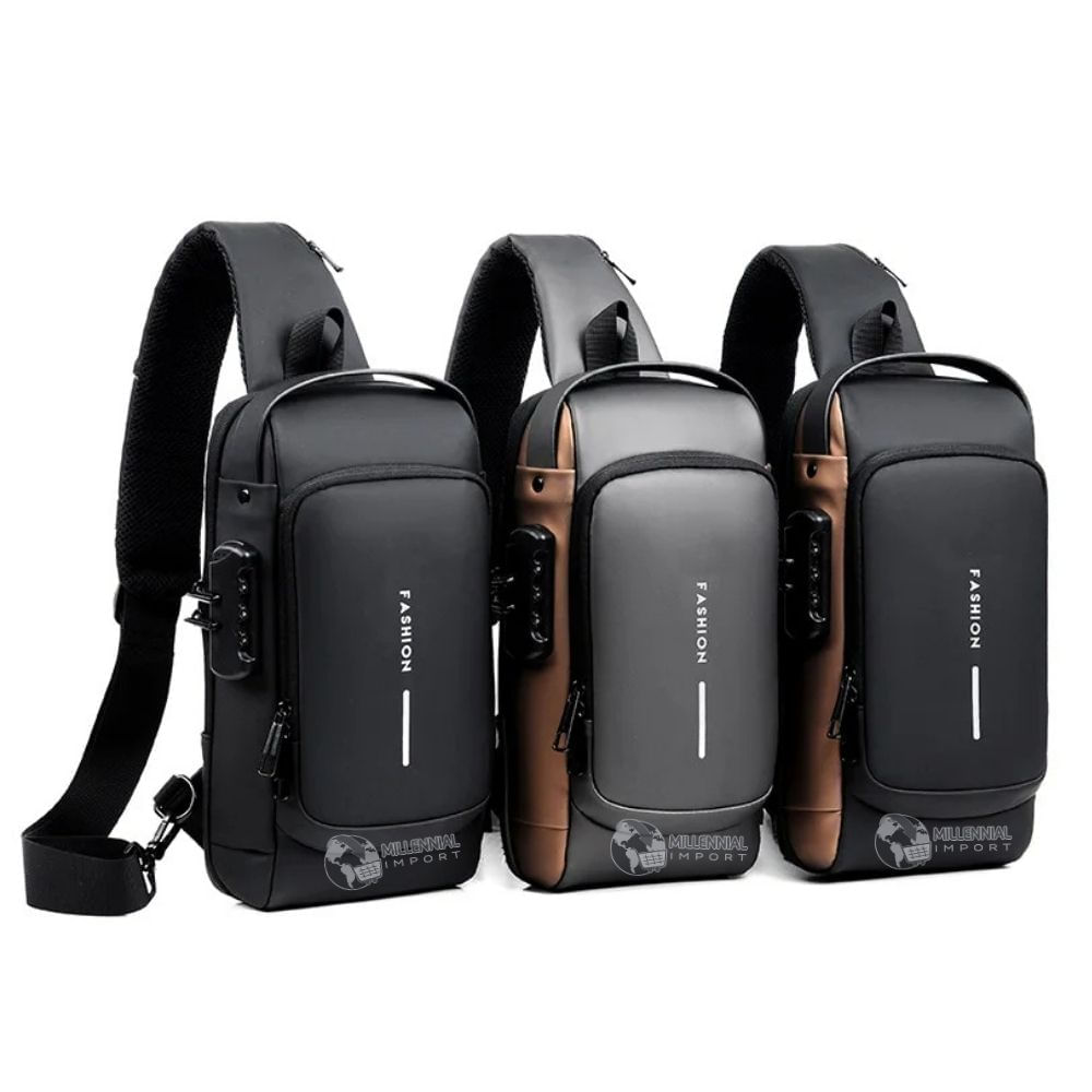 Mochila Cruzada para Hombre con Clave - Sistema Antirrobo