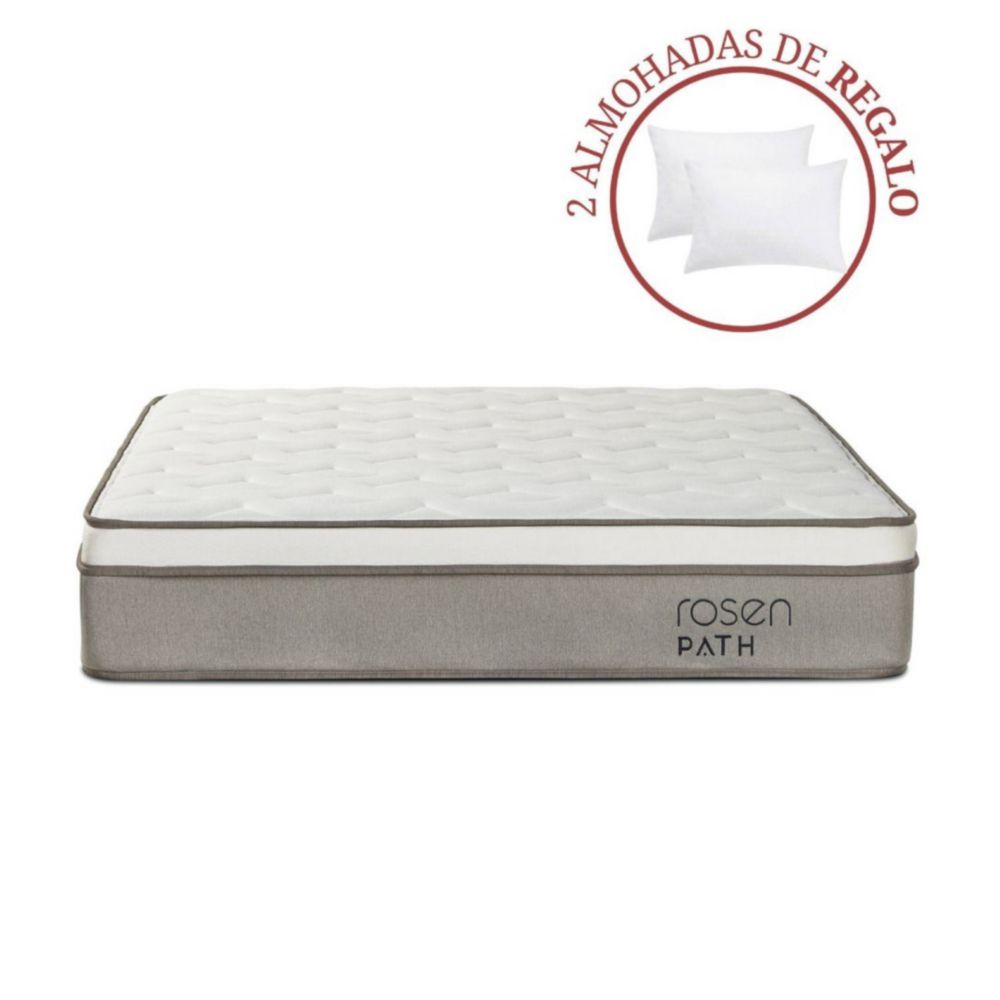 Colchón Path Niebla King + 2 Almohadas