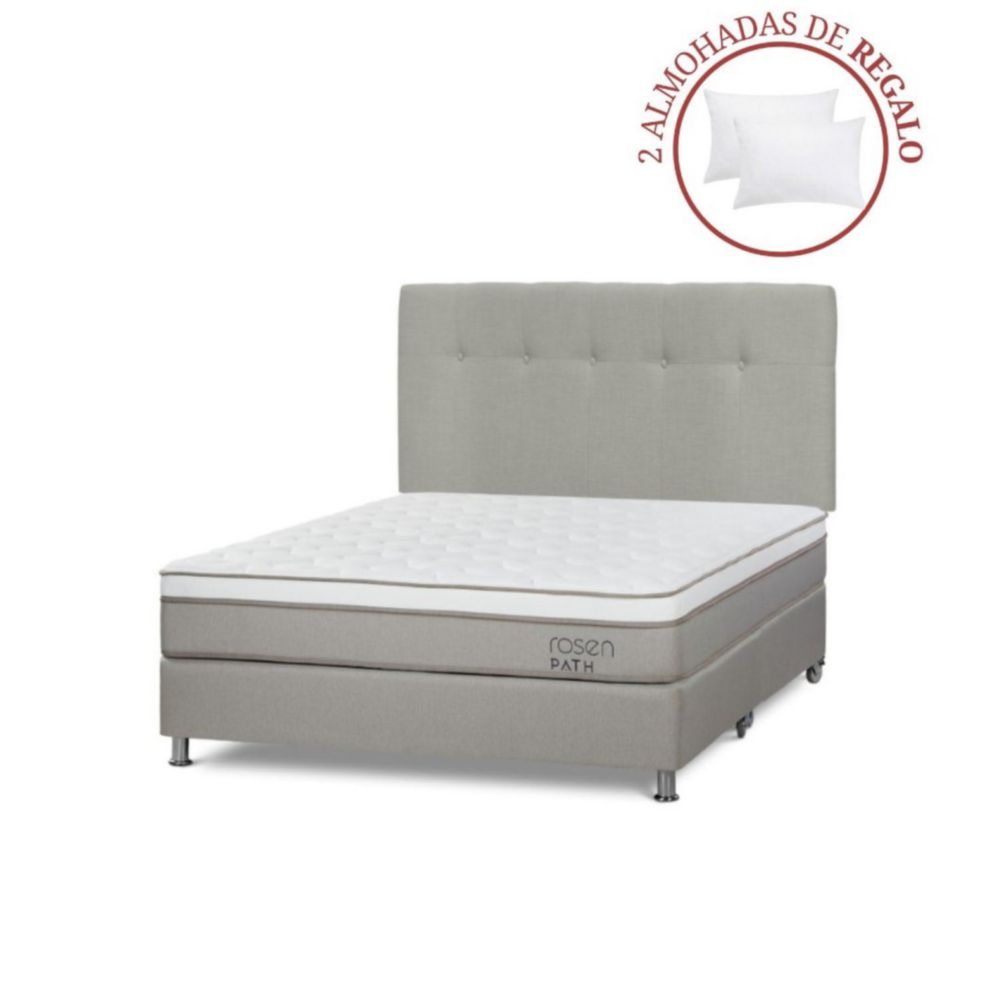 Dormitorio Americano Path Grafito Queen New Bennet Grafito + 2 Almohadas