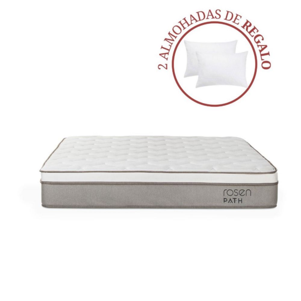 Colchón Path Niebla Queen + 2 Almohadas