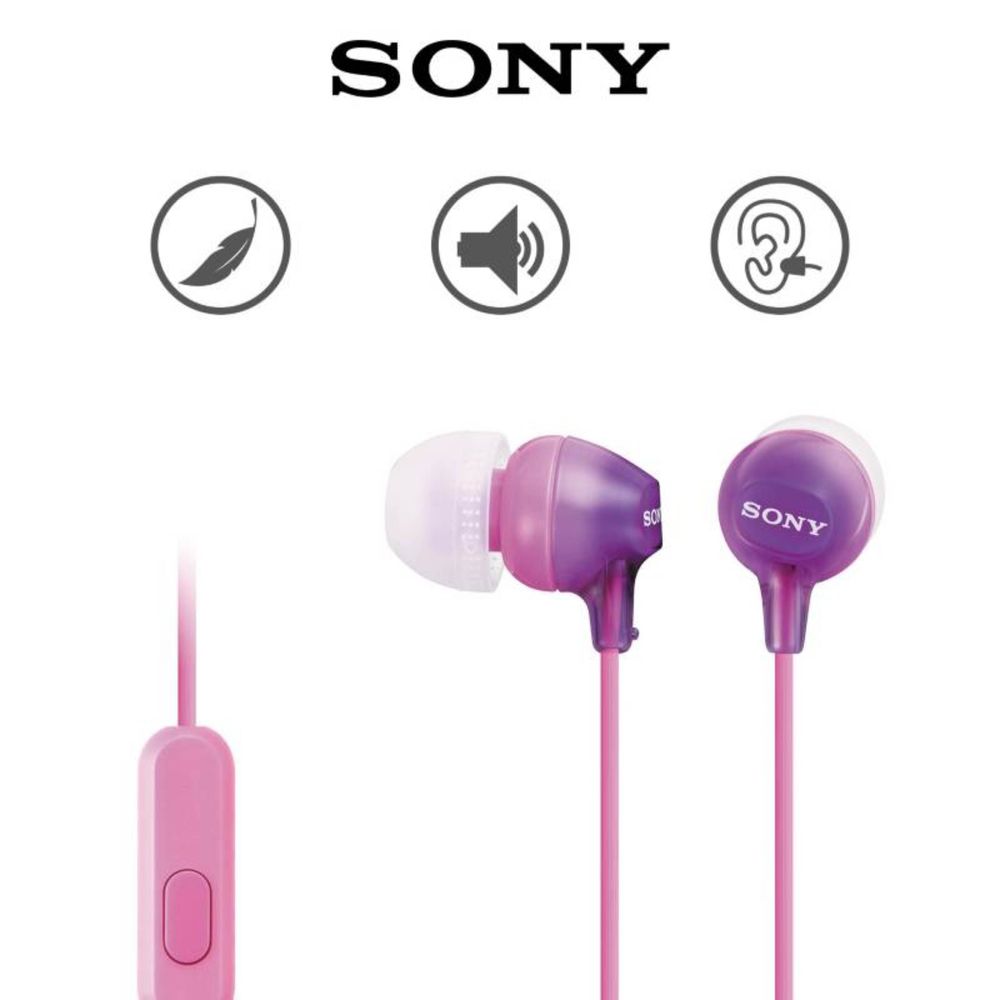 Audífonos Sony Mdr-Ex15ap con Micrófono Violeta