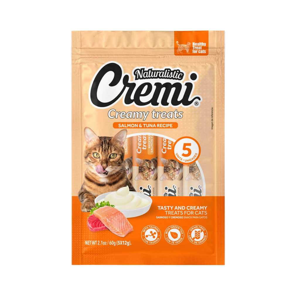 Snack Naturalistic Cremi Salmón y Atún para Gatos 60gr
