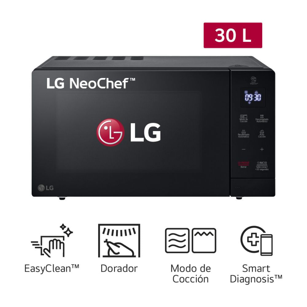 Horno Microondas LG EasyClean MH7032JAS 30L Negro