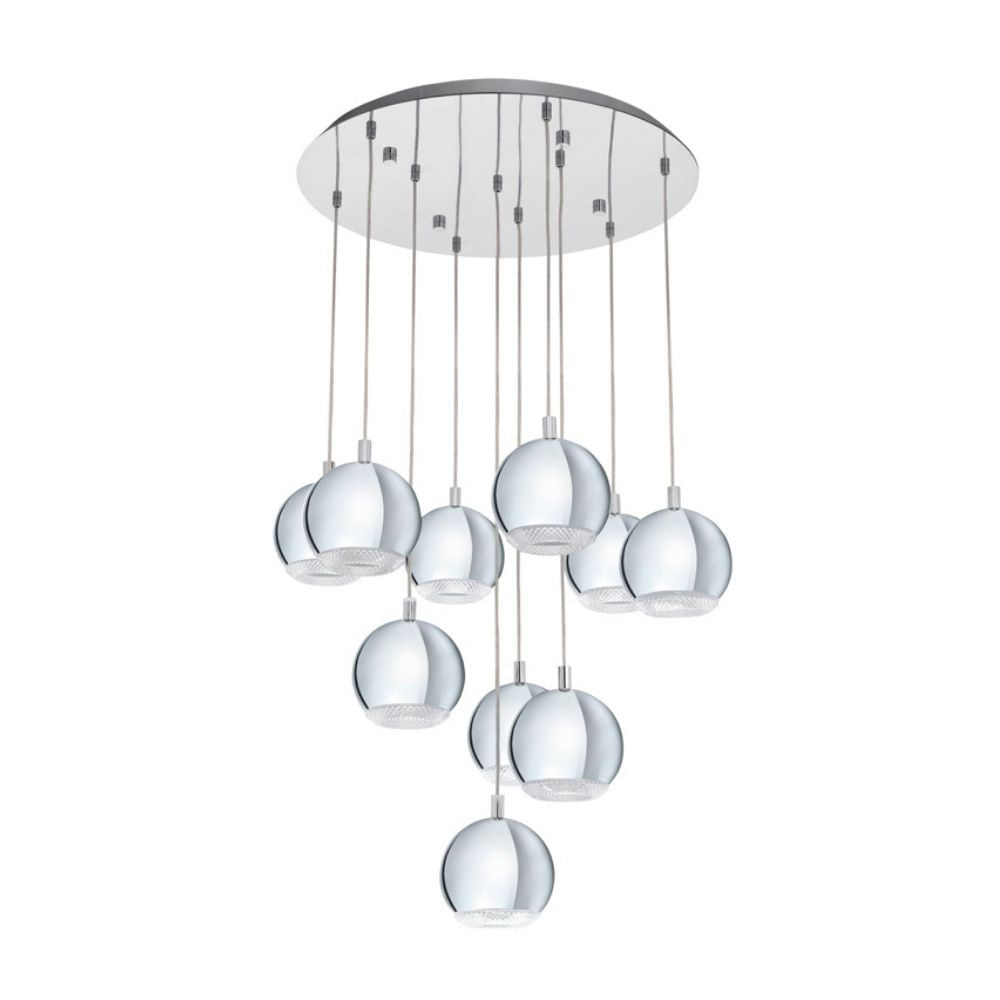 Lámpara Colgante Eglo Conessa 3w Acero Plata 10 Luces