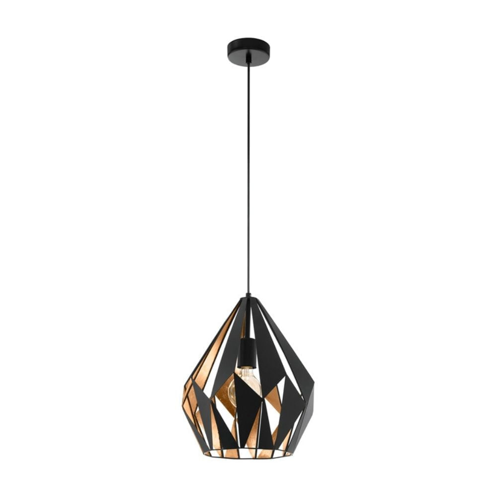 Lámpara Colgante Eglo Carlton 1 60w Acero Negro/Oro 1 Luz