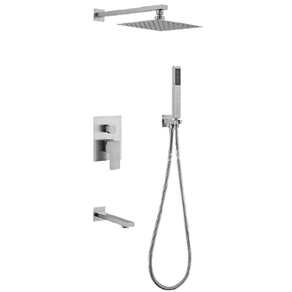 LLAVES MAS MEZCLADORA PARA DUCHA DE LUJO PLATEADO MT304- 010D702