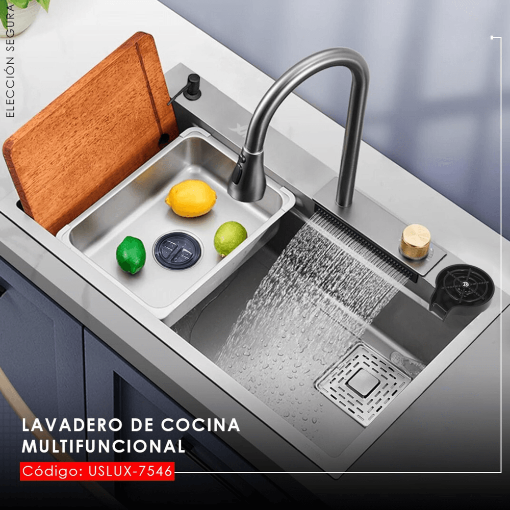 Lavadero Multifuncional para cocina LUX 7546 Acero Inoxidable 304 Satinado