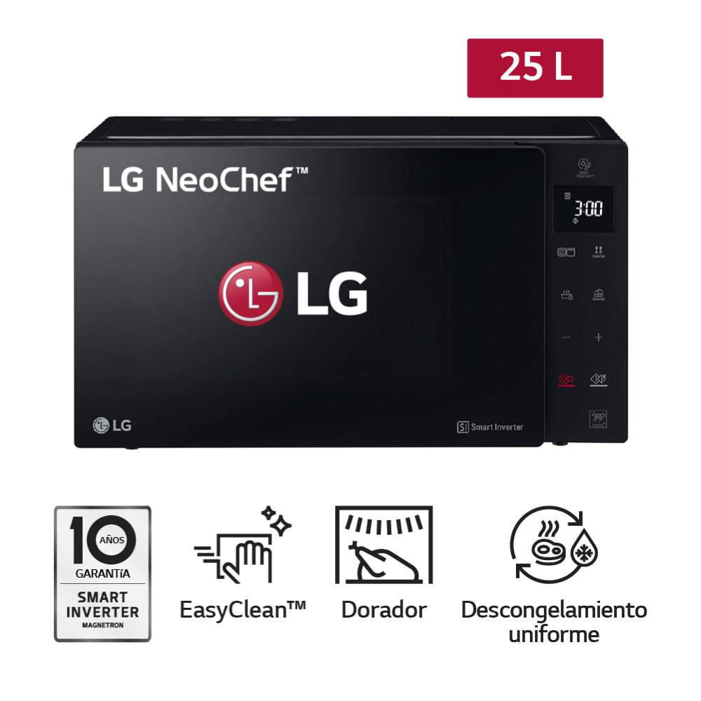 Horno Microondas LG MH6536GIS 25L Negro