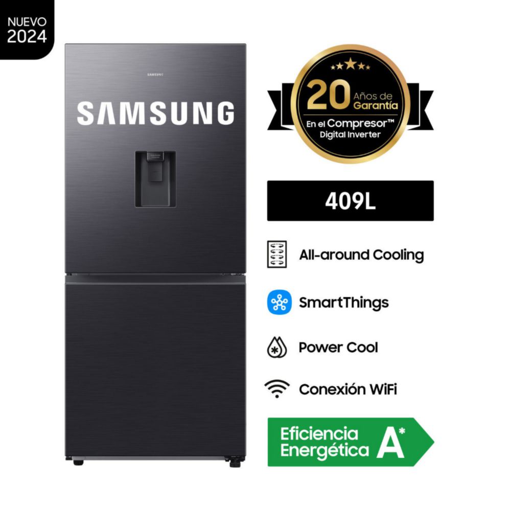 Refrigeradora Samsung Bottom Freezer 409L Black