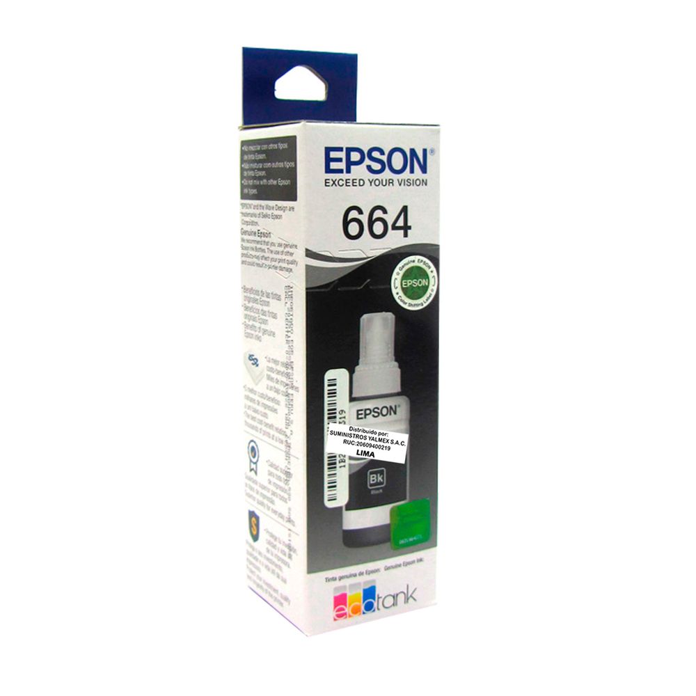 Botella de Tinta Epson T664120-AL Negro Original