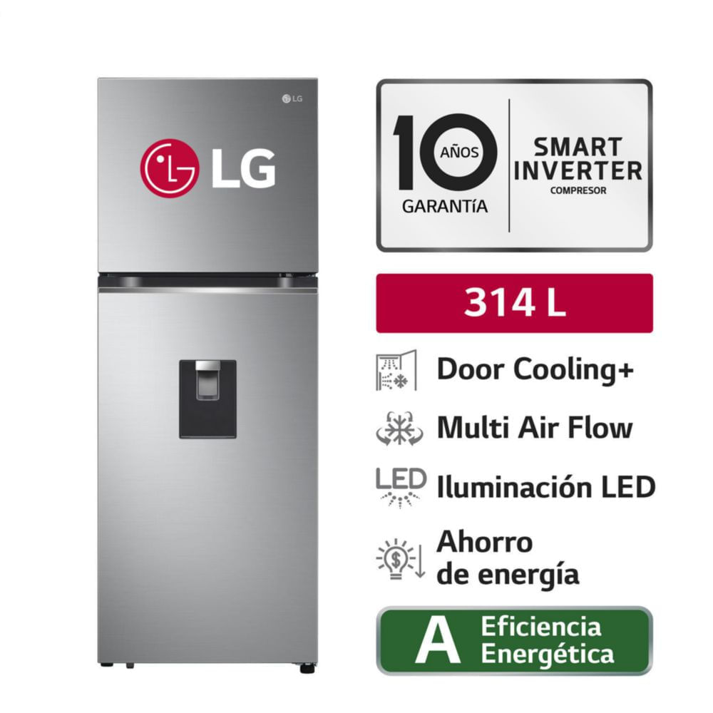 Refrigeradora LG Top Freezer GT31WPP 314L Plateada