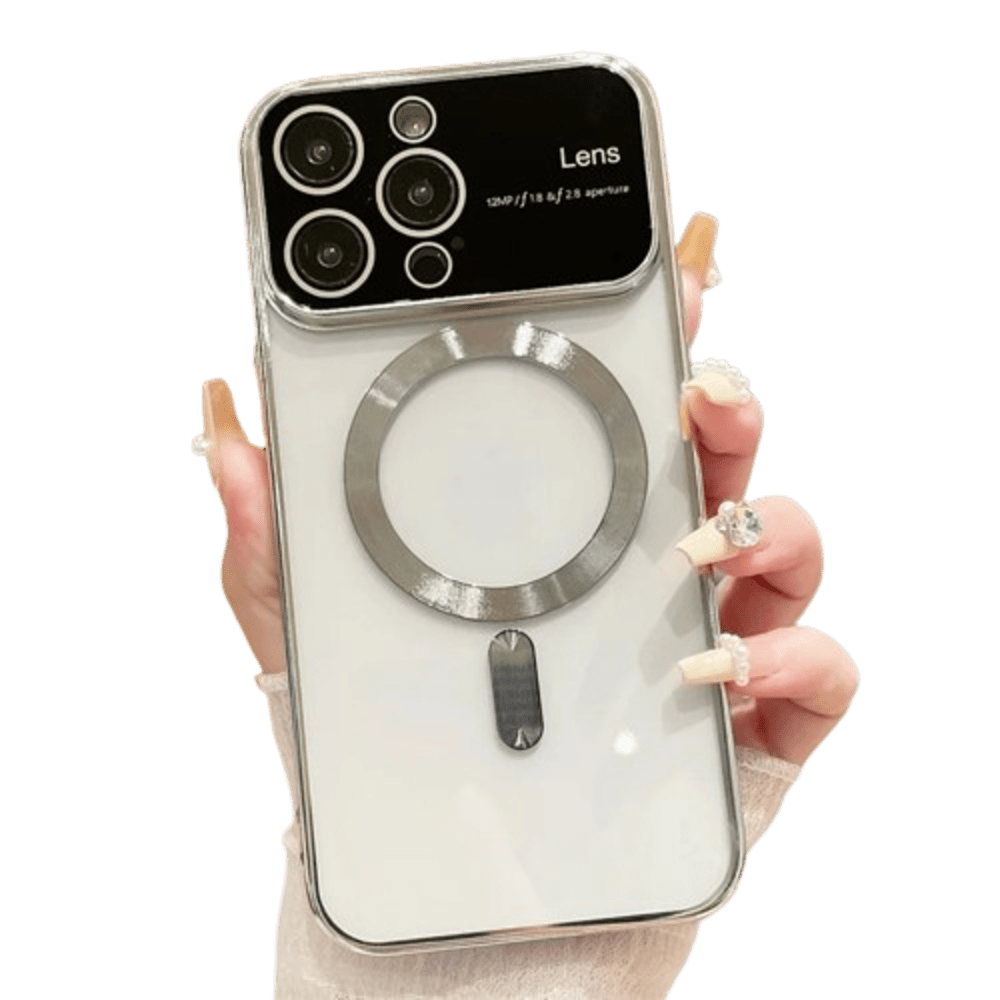 Funda for iPhone 11 Pro Max MagSafe Metalizado Plateado Lens Protector Resistente a Caídas y Golpes