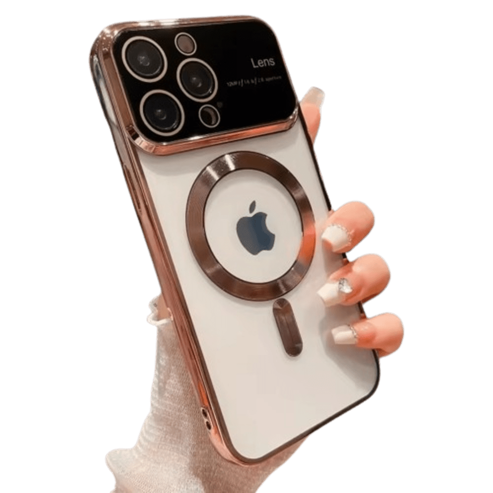 Funda Case para iPhone 12 MagSafe Metalizado Rosa Lens Protector Resistente a Caídas y Golpes