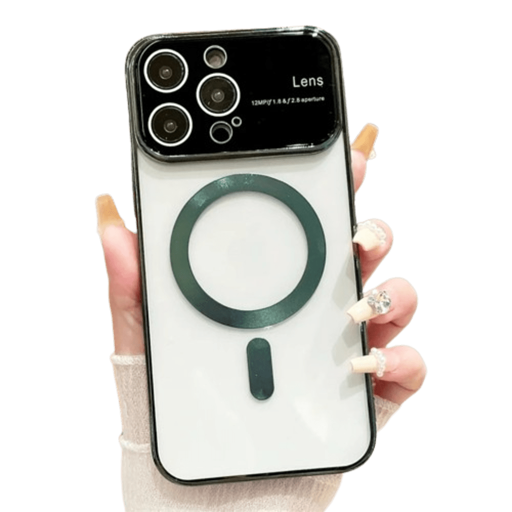 Funda para iPhone 15 Pro MagSafe Metalizado Verde Lens Protector Resistente a Caídas y Golpes