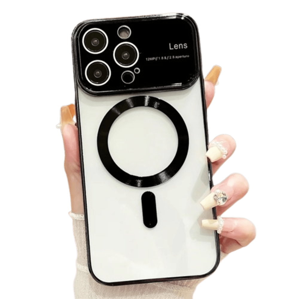 Funda Case para iPhone 14 MagSafe Metalizado Negro Lens Protector Resistente a Caídas y Golpes