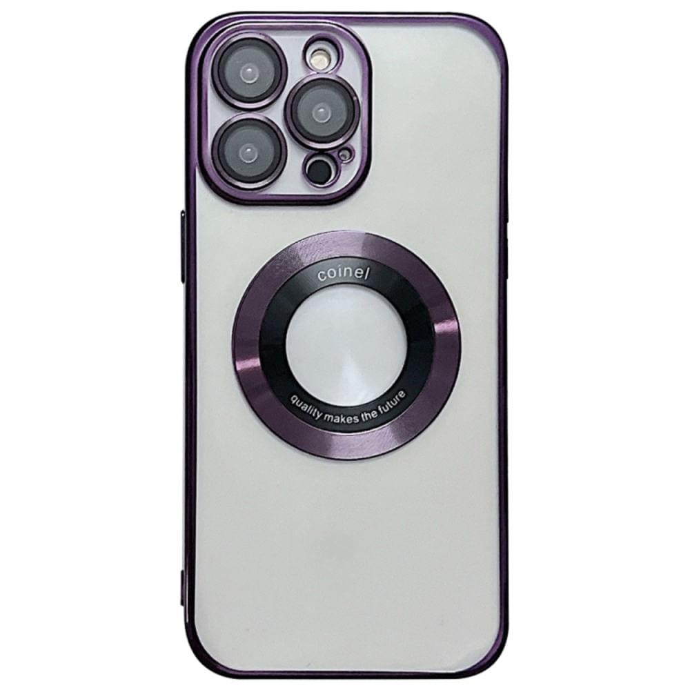 Funda para iPhone 14 Pro Max Magsafe Metalizado Morado Antishock Resistente a Caídas y Golpes