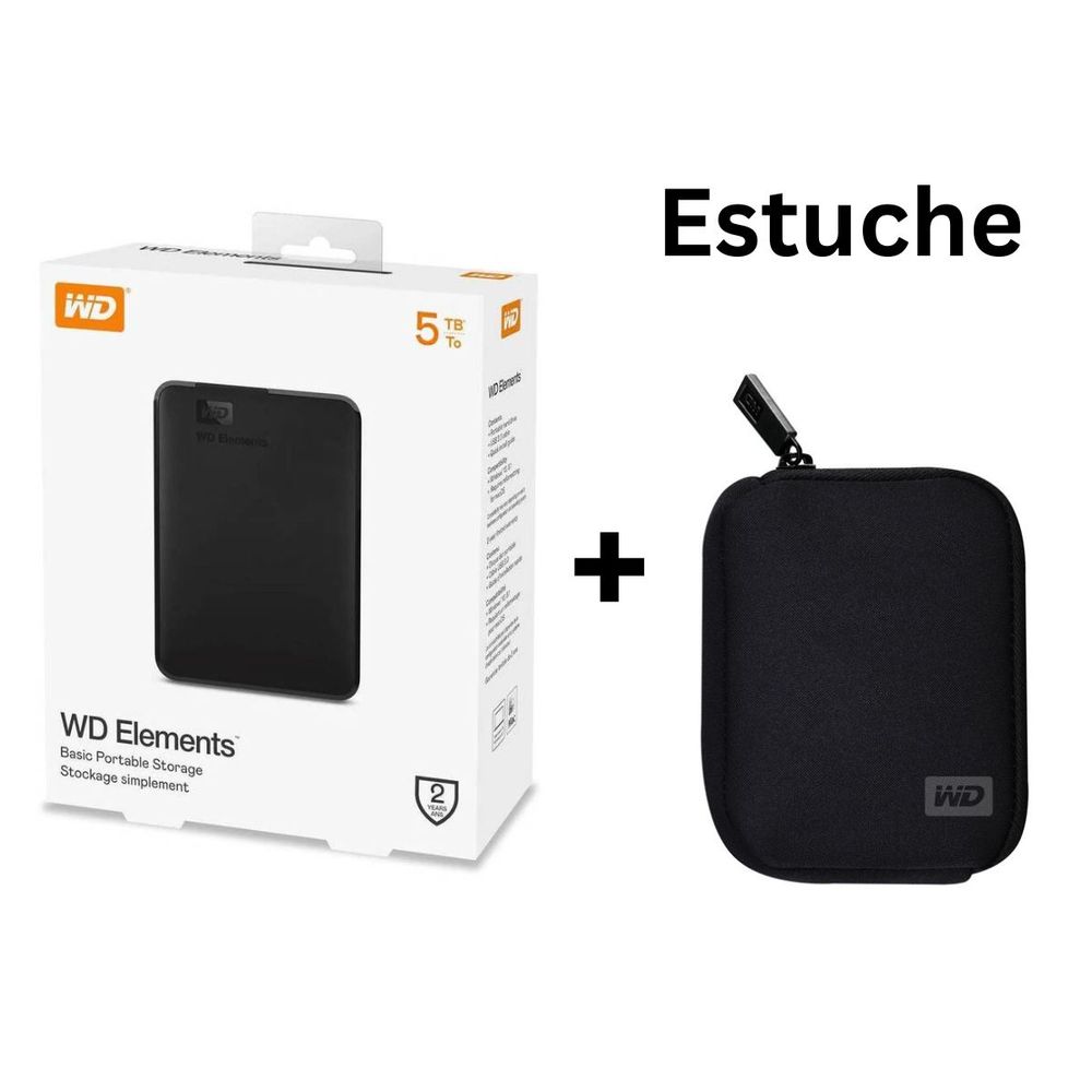 Disco Externo 2 TB Western Digital Elements + Estuche Funda WD