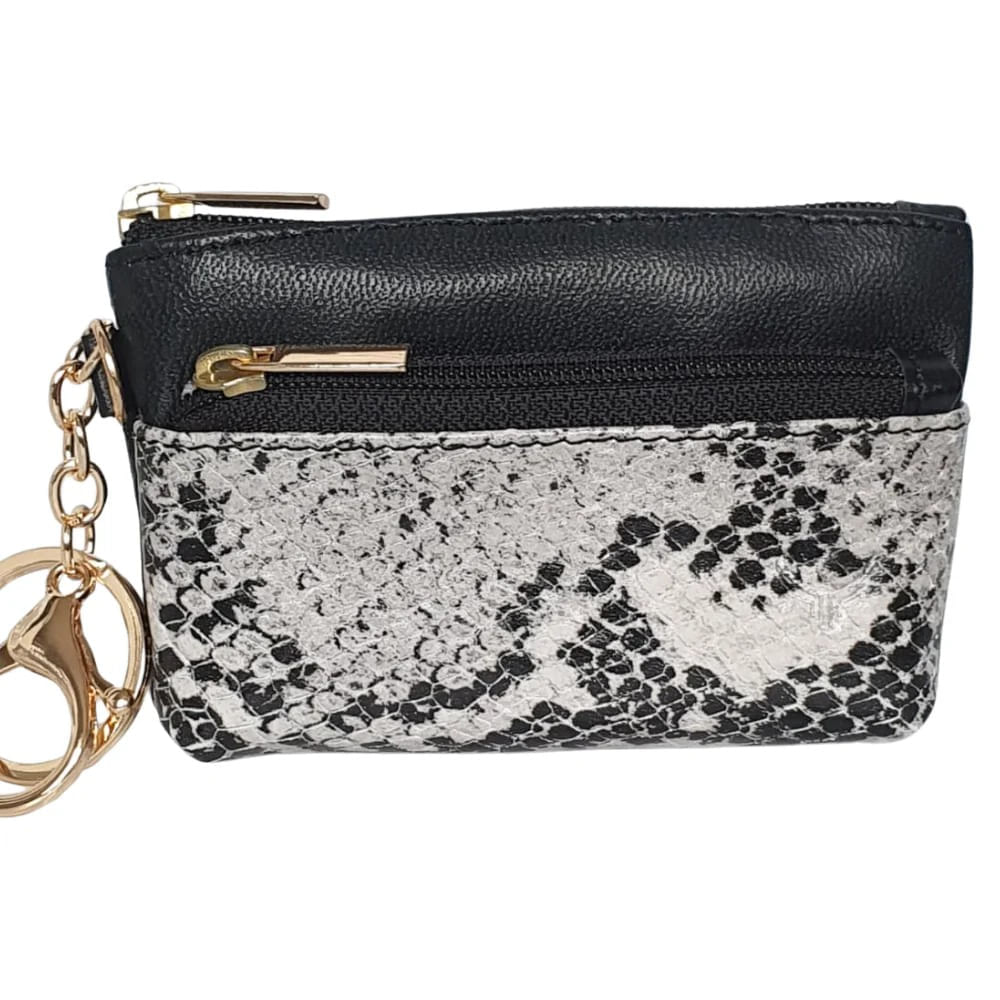 Monedero De Cuero Vacuno Loana ARW04 Negro Print