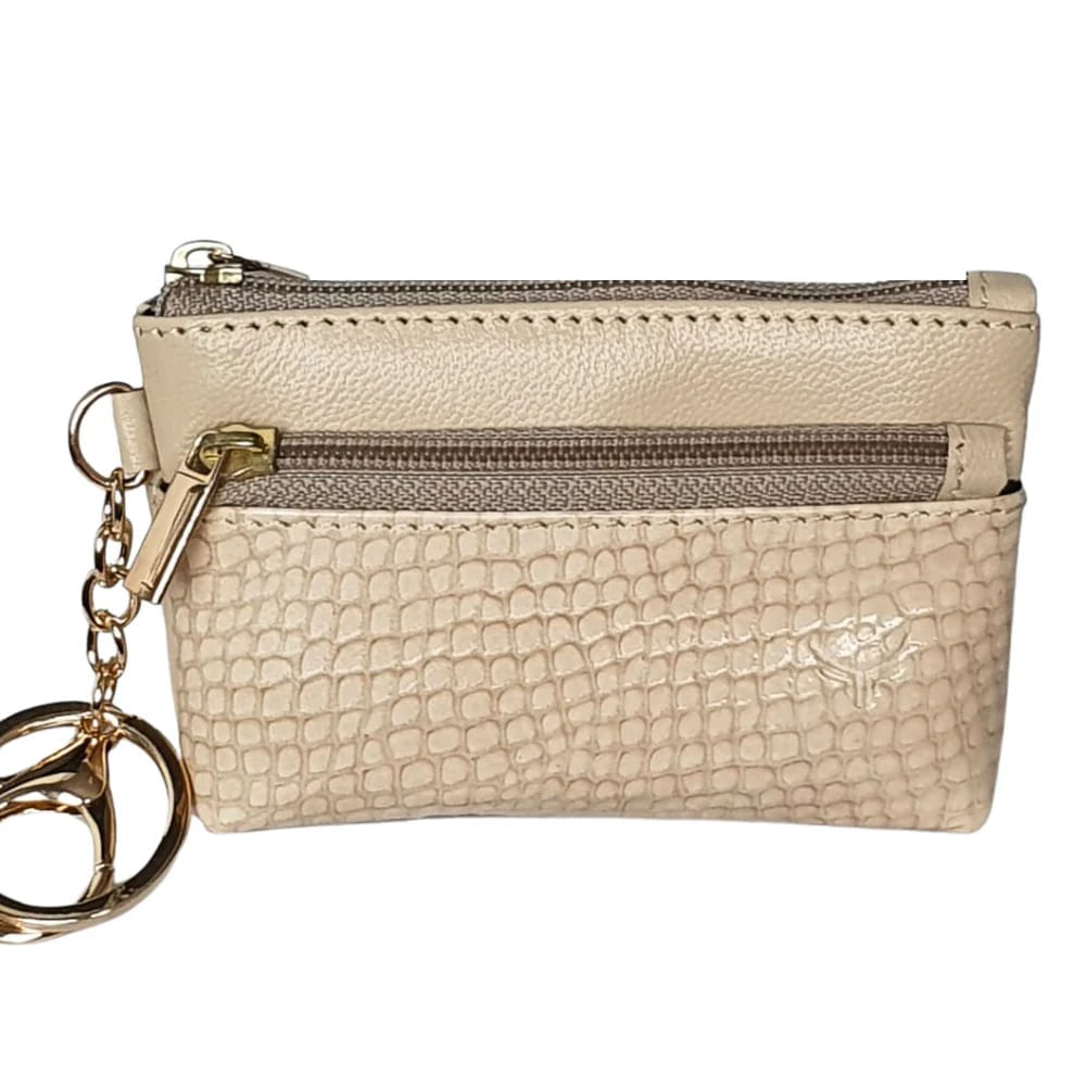 Monedero De Cuero Vacuno Loana ARW04 Crema