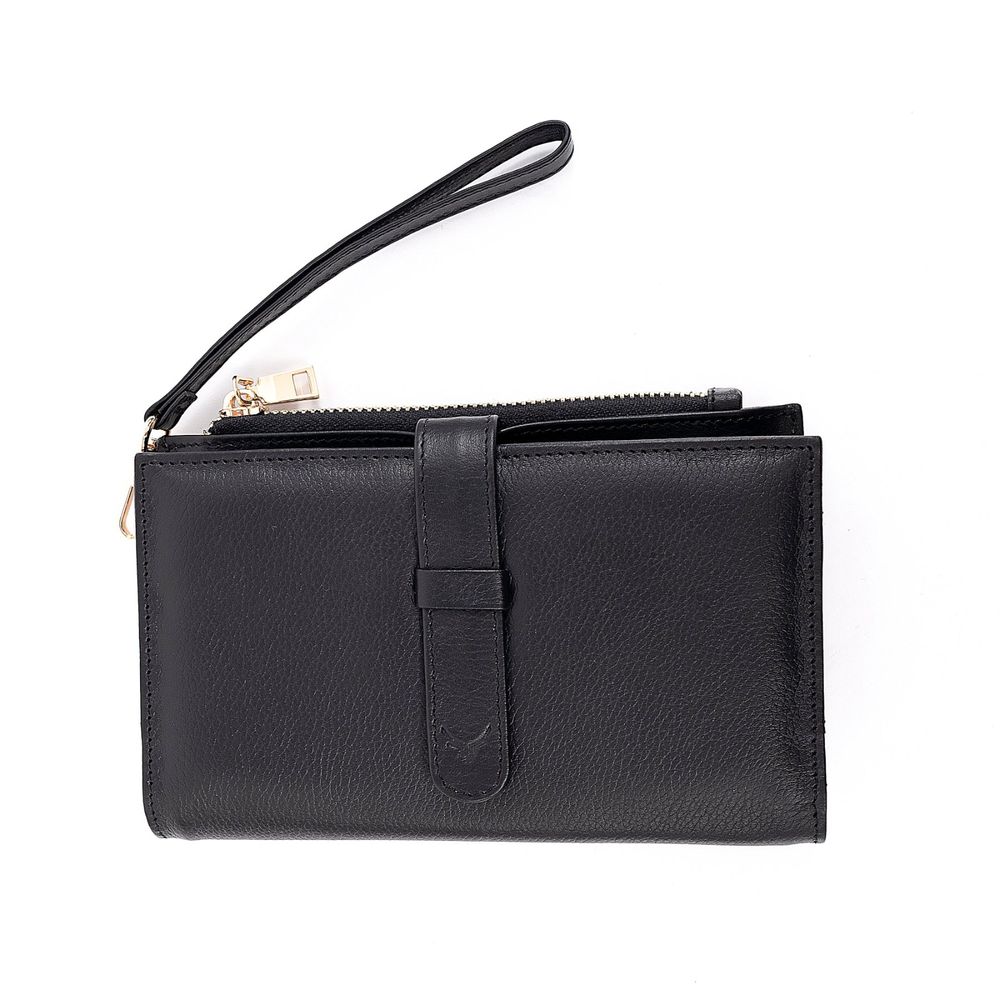 Billetera Y Porta Pasaporte De Cuero Vacuno Para Dama ARW03 Negro