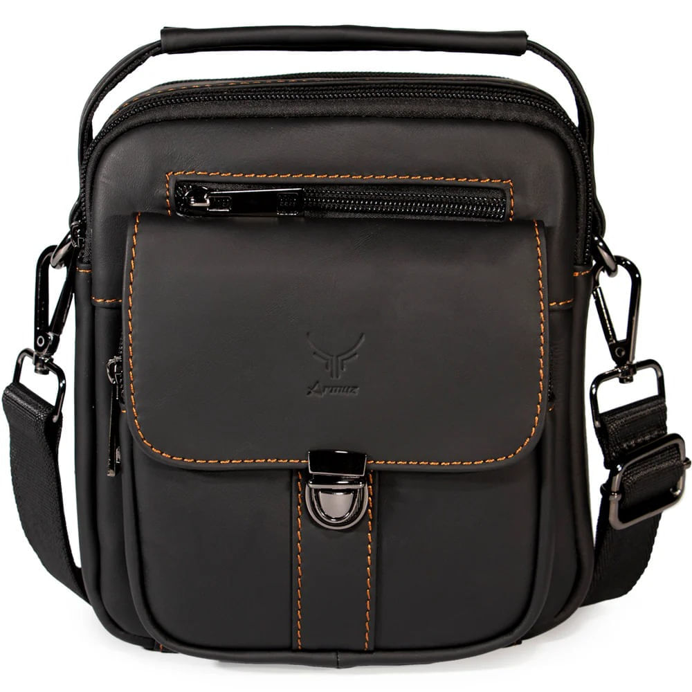 Morral De Cuero Vacuno Para Dama 7438 Negro