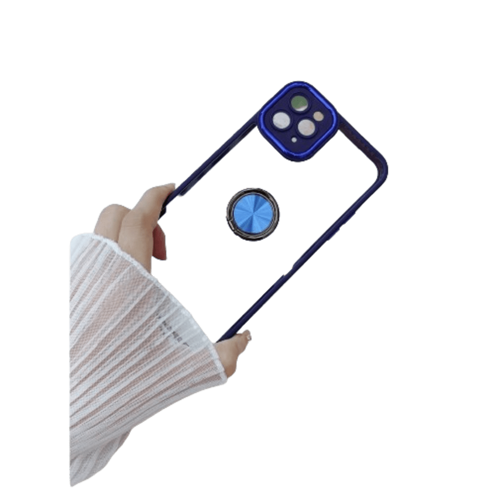 Funda Case para Oppo A17 Transparente Cromado Azul Antishock Resistente ante Caídas y Golpes