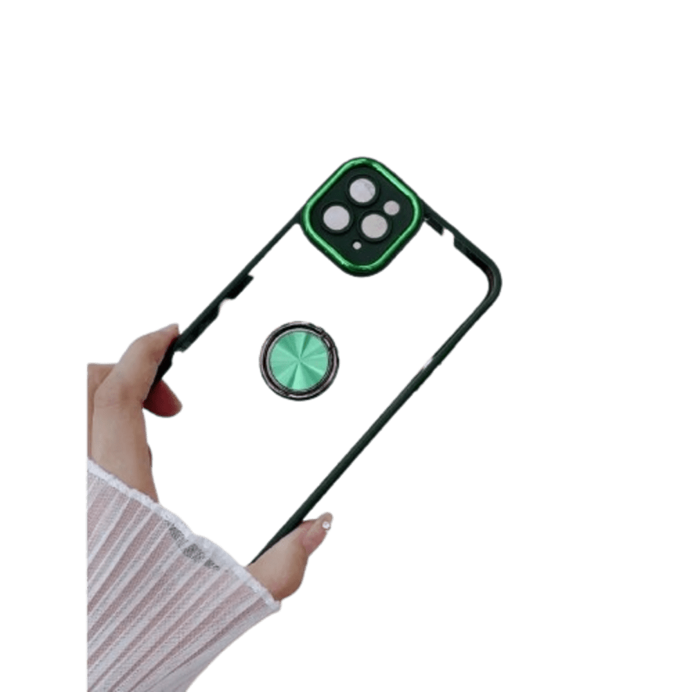 Funda Case para Oppo A57 4G Transparente Cromado Verde Antishock Resistente ante Caídas y Golpes