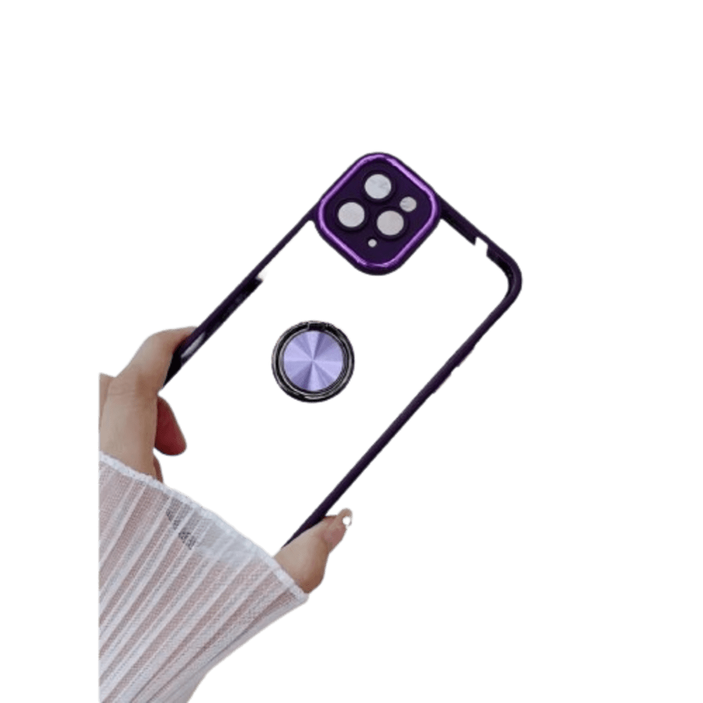 Funda Case para Samsung A24 4G Transparente Cromado Morado Antishock Resistente a Caídas y Golpes