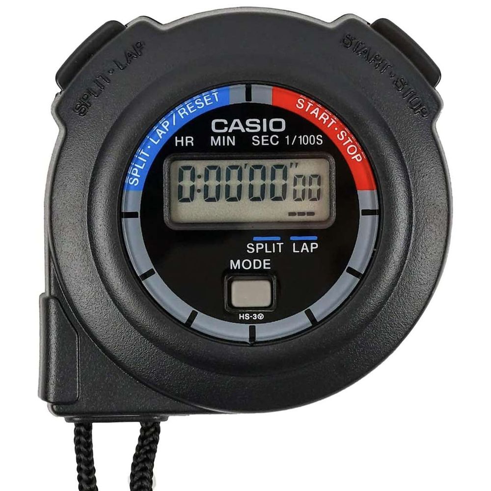 Cronómetro CASIO HS-3 Rango 10 Horas 7 Digitos 01/100 - Negro