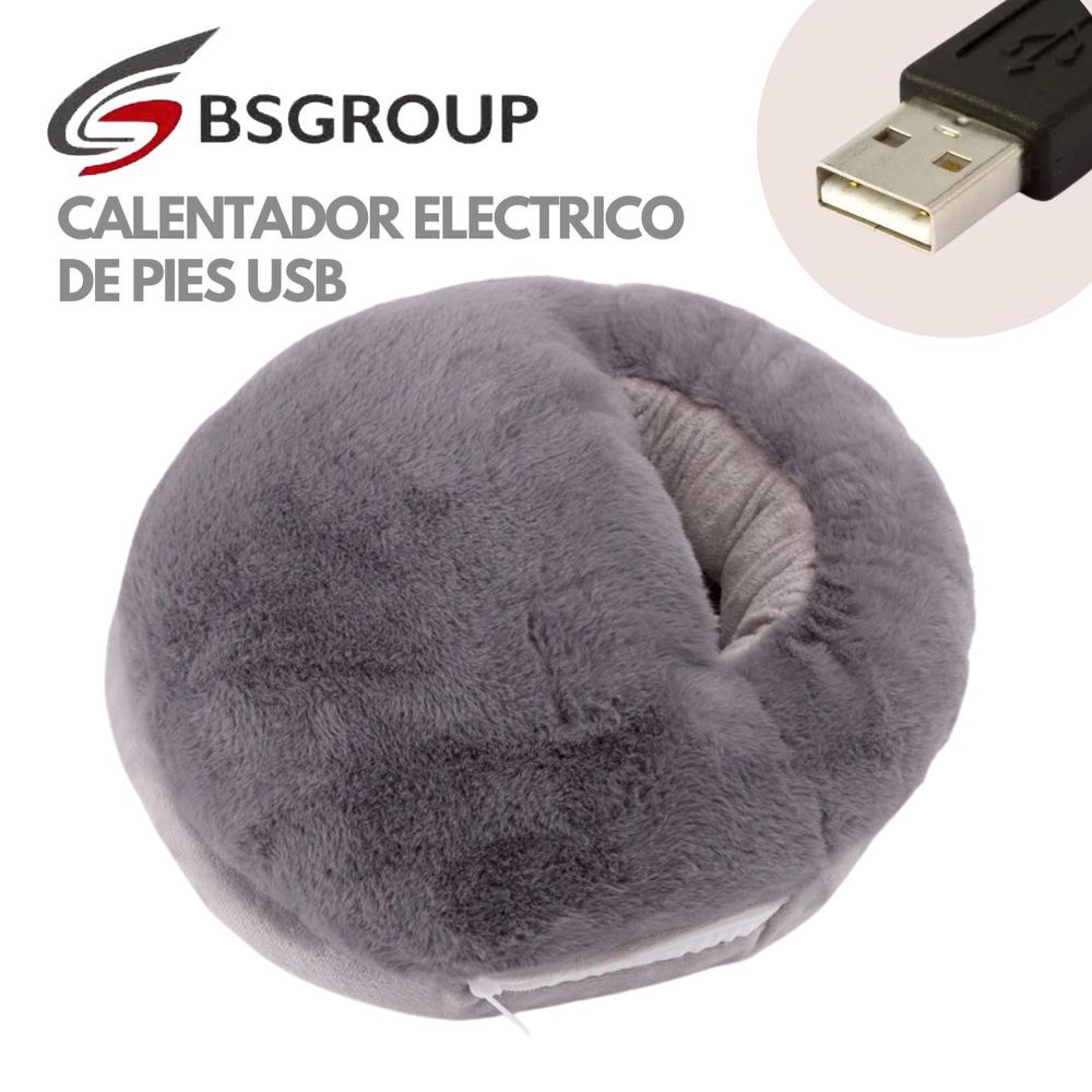 Calentador de Pie USB Laptop Felpa Gris