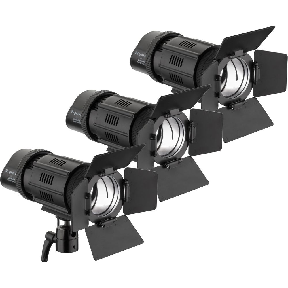 Kit de 3 Luces Genaray Contender Led Focusing Spot con Módulo de Batería Luz Diurna