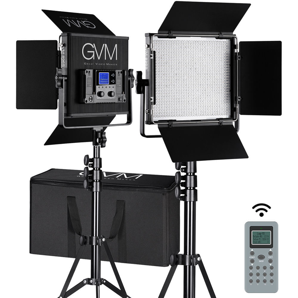 Kit de 2 Paneles Led Gvm 896S Bi Color