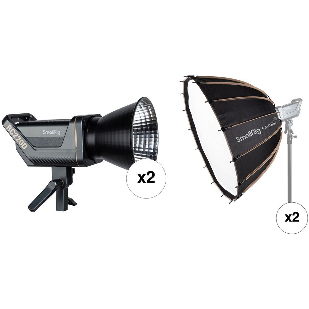 Kit de 2 Luces de Video Smallrig Rc220D con Softboxes Parabólicos Ra D85