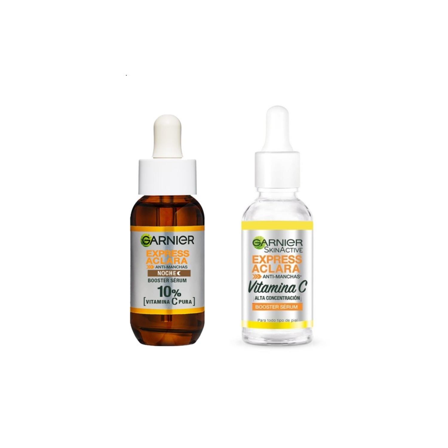 Pack Garnier Rutina Am-Pm Express Aclara Serum 30 Ml +  Serum Noche 30 Ml