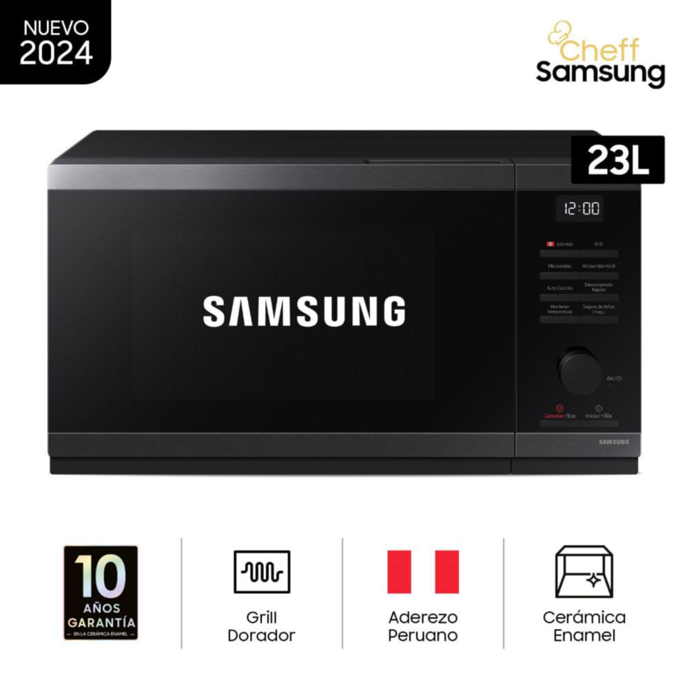 Horno Microondas Samsung MG23DG4524AGPE 23L Black Stainless Steel