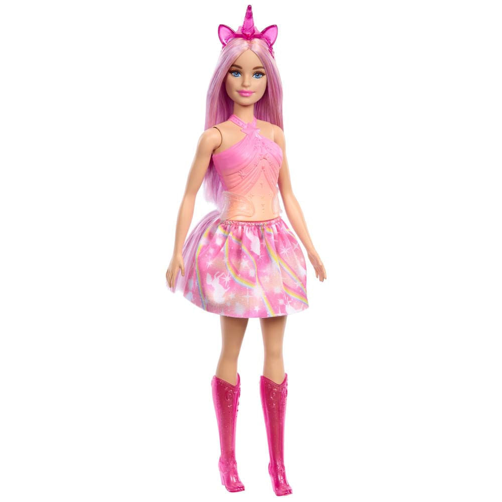 Muneca BARBIE Unicornio Falda de Ensueno rosa para Ninas de 3 anos